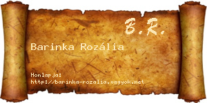 Barinka Rozália névjegykártya